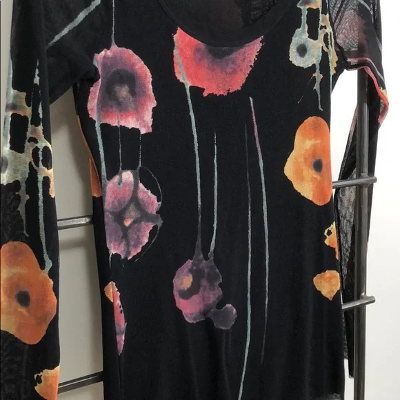 Black Floral Long Sleeve Top - Picture 2 of 7